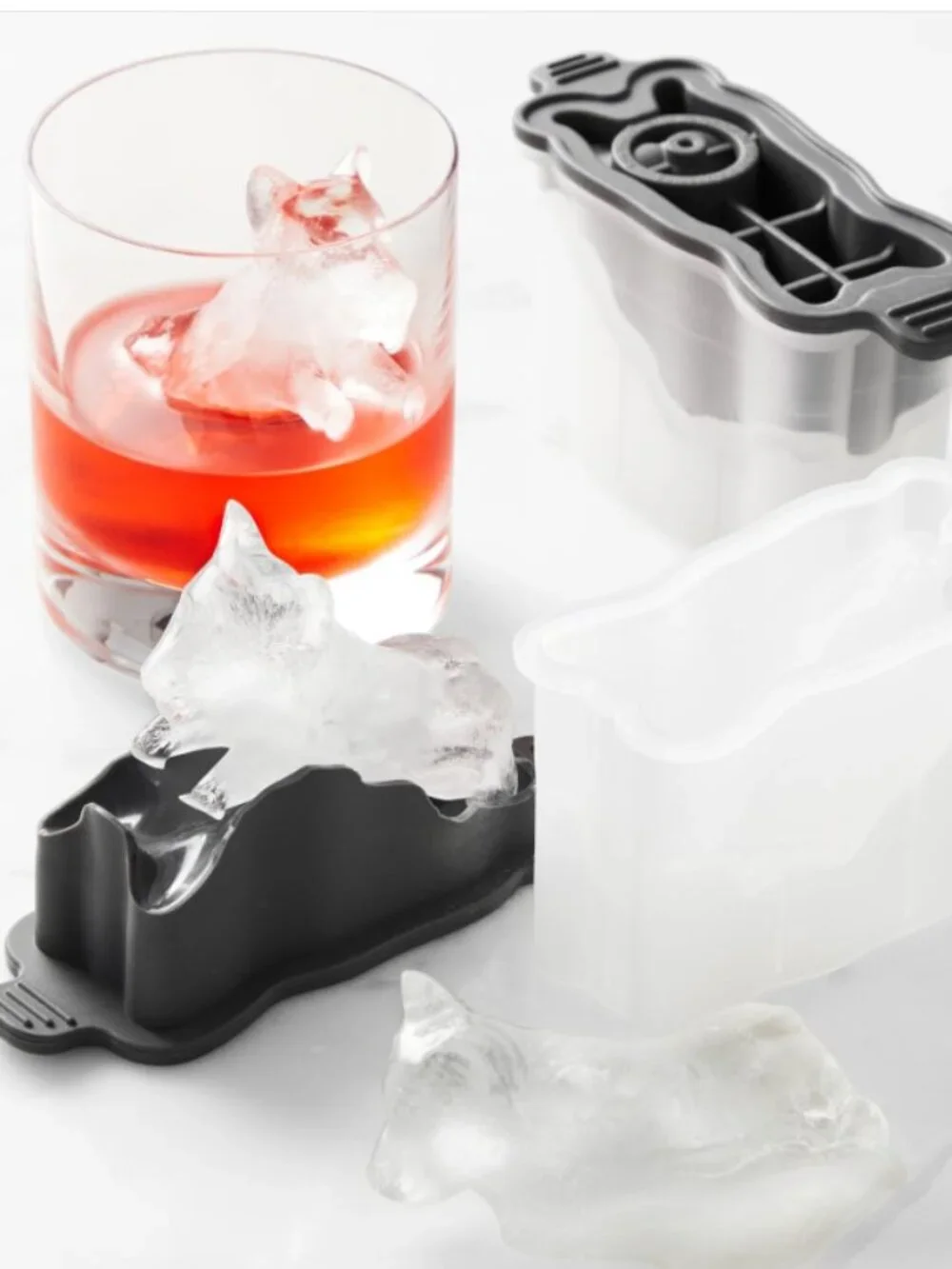 New in box Williams Sonoma White Corgi Ice Molds 2 3D silicone molds